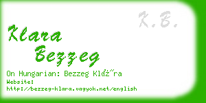 klara bezzeg business card
